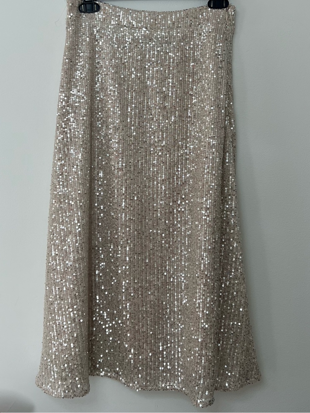 Anthropologie “Sunday in Brooklyn” Sequin Midi Skirt in Champagne